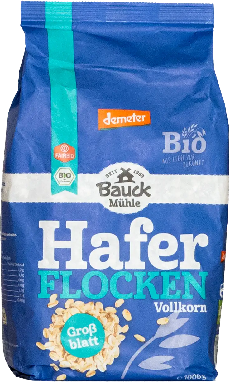 Product Bauck Haferflocken packaged in Koehler NexPlus&reg; Seal Pure MOB 72 gsm