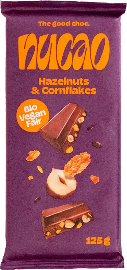Product nucao &bdquo;Hazelnuts & Cornflakes&ldquo; packaged in Koehler NexPlus&reg; Advanced 75 gsm