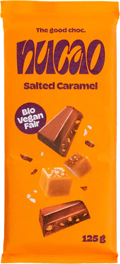 Product nucao &bdquo;Salted Caramel&ldquo; packaged in Koehler NexPlus&reg; Advanced 75 gsm